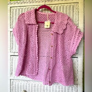 Free People crochet shirt